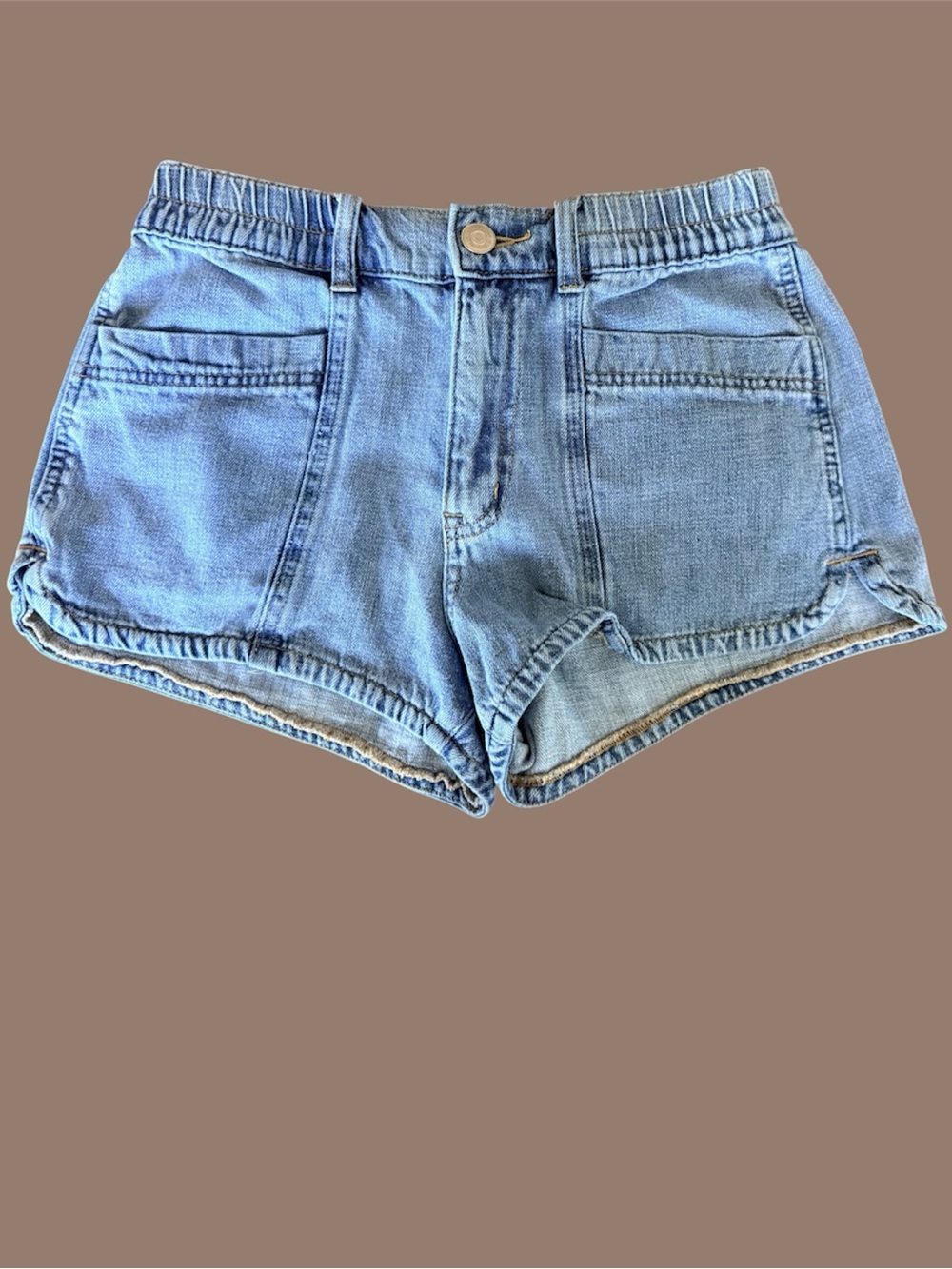 Aeropostale Light Wash Denim Pull-On Shorts Size S